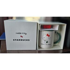 Starbucks Hello Kitty Mug with Green and Red Accents